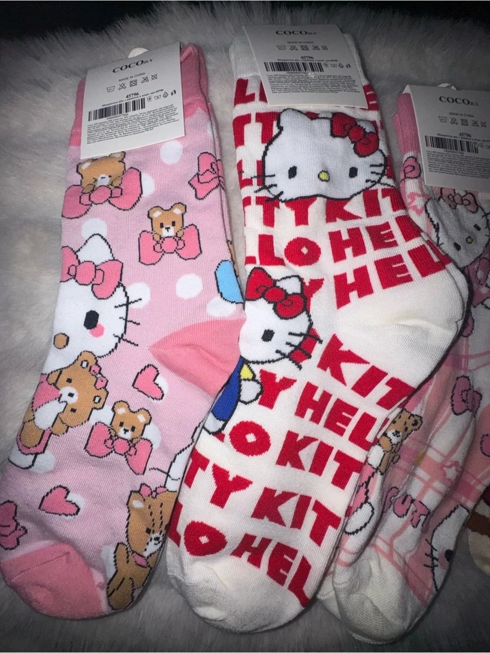 NWT 4-Pair Kawaii Cat Character Socks Bundle